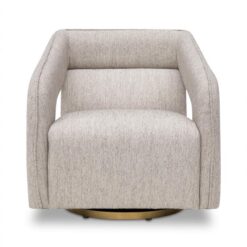 Hebersham Fabric Swivel Armchair, Light Grey