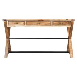 Holmes Mango Wood 3 Drawer Desk, 142cm