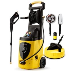 JET-USA Electric High Pressure Washer 3500PSI, 5 Nozzles, Spin & Wheel Brush, Deck Cleaner, Turbo Head, 10M Hose