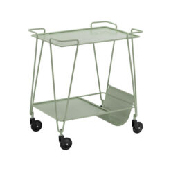 Kian Steel Bar Cart Trolley, Sage Green