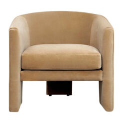 Kylie Velvet Fabric Occasional Armchair, Ochre
