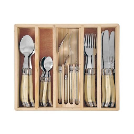 Laguiole Silhouette Cutlery Set, 24 Piece, Ivory