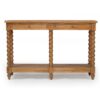 Ledcourt White Cedar Timber Parquetry Top Bobbin Console Table, 130cm, Weathered Oak