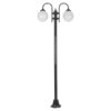 Lisbon Italian Made IP43 Exterior Down Post Light, 2 Light, Style A, 238cm, Black