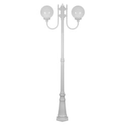 Lisbon Italian Made IP43 Exterior Up Post Light, 2 Light, Style A, 225cm,White