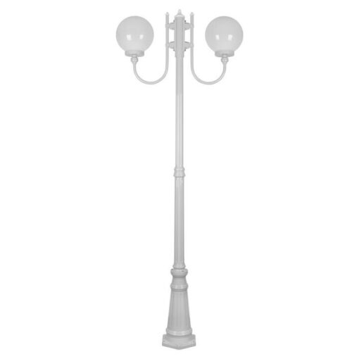 Lisbon Italian Made IP43 Exterior Up Post Light, 2 Light, Style A, 225cm,White
