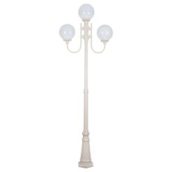Lisbon Italian Made IP43 Exterior Up Post Light, 3 Light, Style A, 254cm, Beige