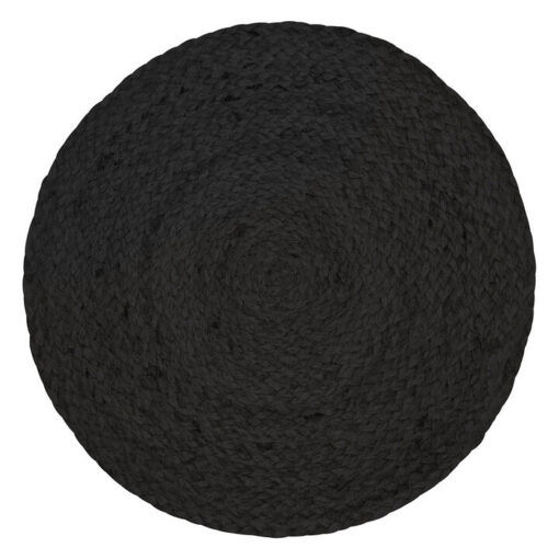 Madden Jute Round Placemat, Pack of 4, Black