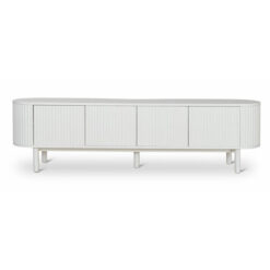 Malin Wooden 4 Door Oval TV Unit, 200cm, White
