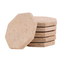 Marcellus Travertine Octagon Coaster, Set of 6