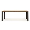 Martel Teak & Metal Outdoor Extension Dining Table, 160-230cm, Natural / Black