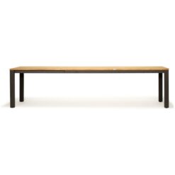 Martel Teak & Metal Outdoor Extension Dining Table, 210-310cm, Natural / Black