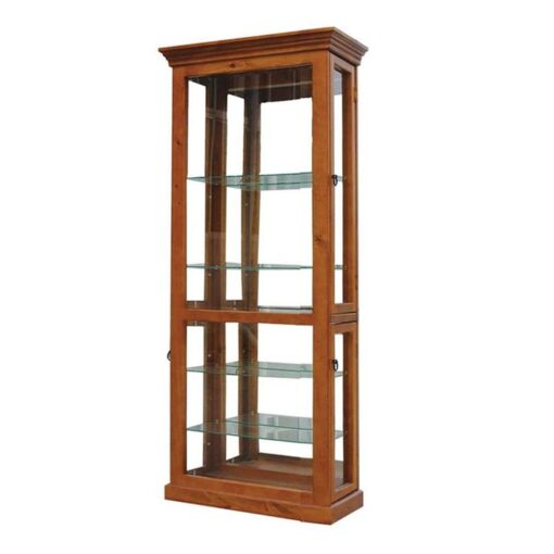 Mary New Zealand Pine Timber Display Cabinet, Blackwood