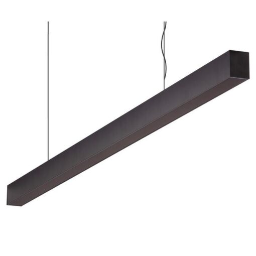 Maxi-40 Aluminium Dimmable LED Linear Pendant Light with Flat Black Diffuser, 24W, 4000K, Black