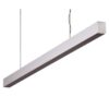 Maxi-40 Aluminium Dimmable LED Linear Pendant Light with Flat Black Diffuser, 34W, 3000K, Silver