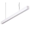 Maxi-40 Aluminium Dimmable LED Linear Pendant Light with Flat Clear Diffuser, 24W, 4000K, White