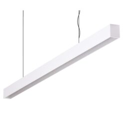 Maxi-40 Aluminium Dimmable LED Linear Pendant Light with Flat Clear Diffuser, 24W, 4000K, White