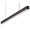 Maxi-40 Aluminium Dimmable LED Linear Pendant Light with Flat Frosted Diffuser, 24W, 3000K, Black