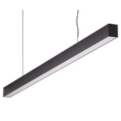 Maxi-40 Aluminium Dimmable LED Linear Pendant Light with Flat Frosted Diffuser, 24W, 3000K, Black