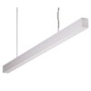 Maxi-40 Aluminium Dimmable LED Linear Pendant Light with Flat Frosted Diffuser, 24W, 3000K, Silver