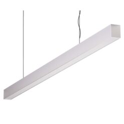 Maxi-40 Aluminium Dimmable LED Linear Pendant Light with Flat Frosted Diffuser, 24W, 3000K, Silver