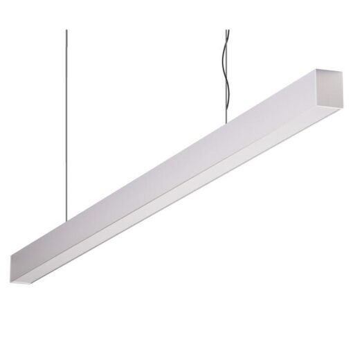 Maxi-40 Aluminium Dimmable LED Linear Pendant Light with Flat Frosted Diffuser, 24W, 3000K, Silver