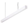 Maxi-40 Aluminium Dimmable LED Linear Pendant Light with Flat Frosted Diffuser, 34W, 4000K, White
