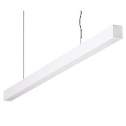 Maxi-40 Aluminium Dimmable LED Linear Pendant Light with Flat Frosted Diffuser, 34W, 4000K, White
