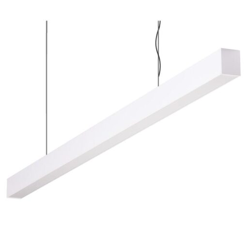 Maxi-40 Aluminium Dimmable LED Linear Pendant Light with Flat Frosted Diffuser, 34W, 4000K, White