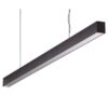 Maxi-40 Aluminium Dimmable LED Linear Pendant Light with Flat Prismatic Diffuser, 48W, 3000K, Black
