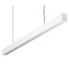 Maxi-40 Aluminium Dimmable LED Linear Pendant Light with Flat Prismatic Diffuser, 48W, 3000K, White