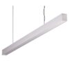 Maxi-40 Aluminium Dimmable LED Linear Pendant Light with Flat Prismatic Diffuser, 48W, 4000K, Silver