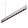 Maxi-40 Aluminium Dimmable LED Linear Pendant Light with High Black Diffuser, 24W, 4000K, Silver