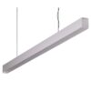 Maxi-40 Aluminium Dimmable LED Linear Pendant Light with High Clear Diffuser, 24W, 3000K, Silver