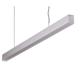 Maxi-40 Aluminium Dimmable LED Linear Pendant Light with High Clear Diffuser, 24W, 3000K, Silver