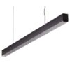 Maxi-40 Aluminium Dimmable LED Linear Pendant Light with High Clear Diffuser, 48W, 3000K, Black