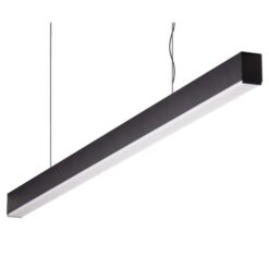 Maxi-40 Aluminium Dimmable LED Linear Pendant Light with High Frosted Diffuser, 24W, 3000K, Black