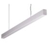Maxi-40 Aluminium Dimmable LED Linear Pendant Light with High Prismatic Diffuser, 34W, 4000K, Silver