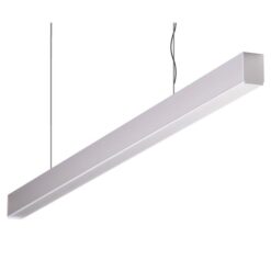 Maxi-40 Aluminium Dimmable LED Linear Pendant Light with High Prismatic Diffuser, 34W, 4000K, Silver