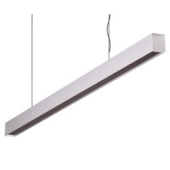 Maxi-40 Aluminium Dimmable LED Linear Pendant Light with Low Black Diffuser, 24W, 4000K, Silver