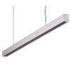 Maxi-40 Aluminium Dimmable LED Linear Pendant Light with Low Black Diffuser, 48W, 4000K, Silver
