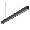 Maxi-40 Aluminium Dimmable LED Linear Pendant Light with Low Clear Diffuser, 34W, 3000K, Black