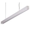 Maxi-40 Aluminium Dimmable LED Linear Pendant Light with Low Prismatic Diffuser, 24W, 3000K, Silver