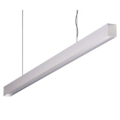 Maxi-40 Aluminium Dimmable LED Linear Pendant Light with Low Prismatic Diffuser, 24W, 3000K, Silver