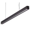Maxi-40 Aluminium Dimmable LED Linear Pendant Light with Low Prismatic Diffuser, 34W, 3000K, Black