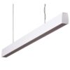 Maxi Curve Aluminium Dimmable LED Linear Pendant Light with Black Diffuser, 48W, 3000K, White