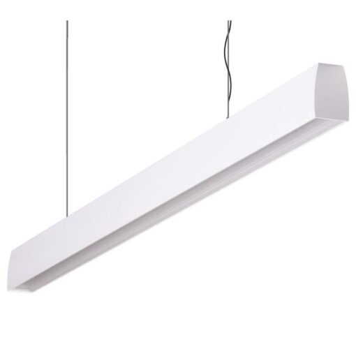Maxi Curve Aluminium Dimmable LED Linear Pendant Light with Clear Diffuser, 24W, 4000K, White