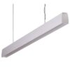 Maxi Curve Aluminium Dimmable LED Linear Pendant Light with Clear Diffuser, 48W, 3000K, Silver