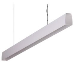 Maxi Curve Aluminium Dimmable LED Linear Pendant Light with Clear Diffuser, 48W, 3000K, Silver
