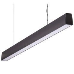 Maxi Curve Aluminium Dimmable LED Linear Pendant Light with Frosted Diffuser, 34W, 3000K, Black